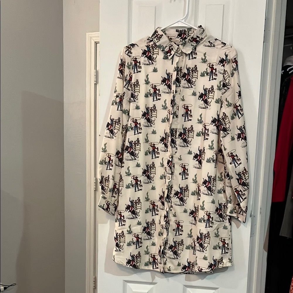Patterned Button-Up Shirt